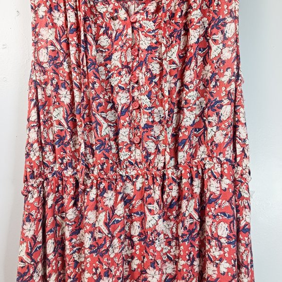 Lucky Brand Floral Dress Women's Size M Pink Midi Sleeveless Elastic Waist - Picture 3 of 8